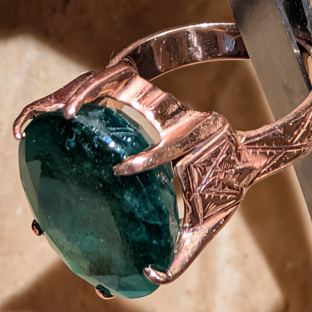 Mt St Helens Stone Ring set in Rose Gold Victorian Setting  Size 5 - Picture 3 of 5